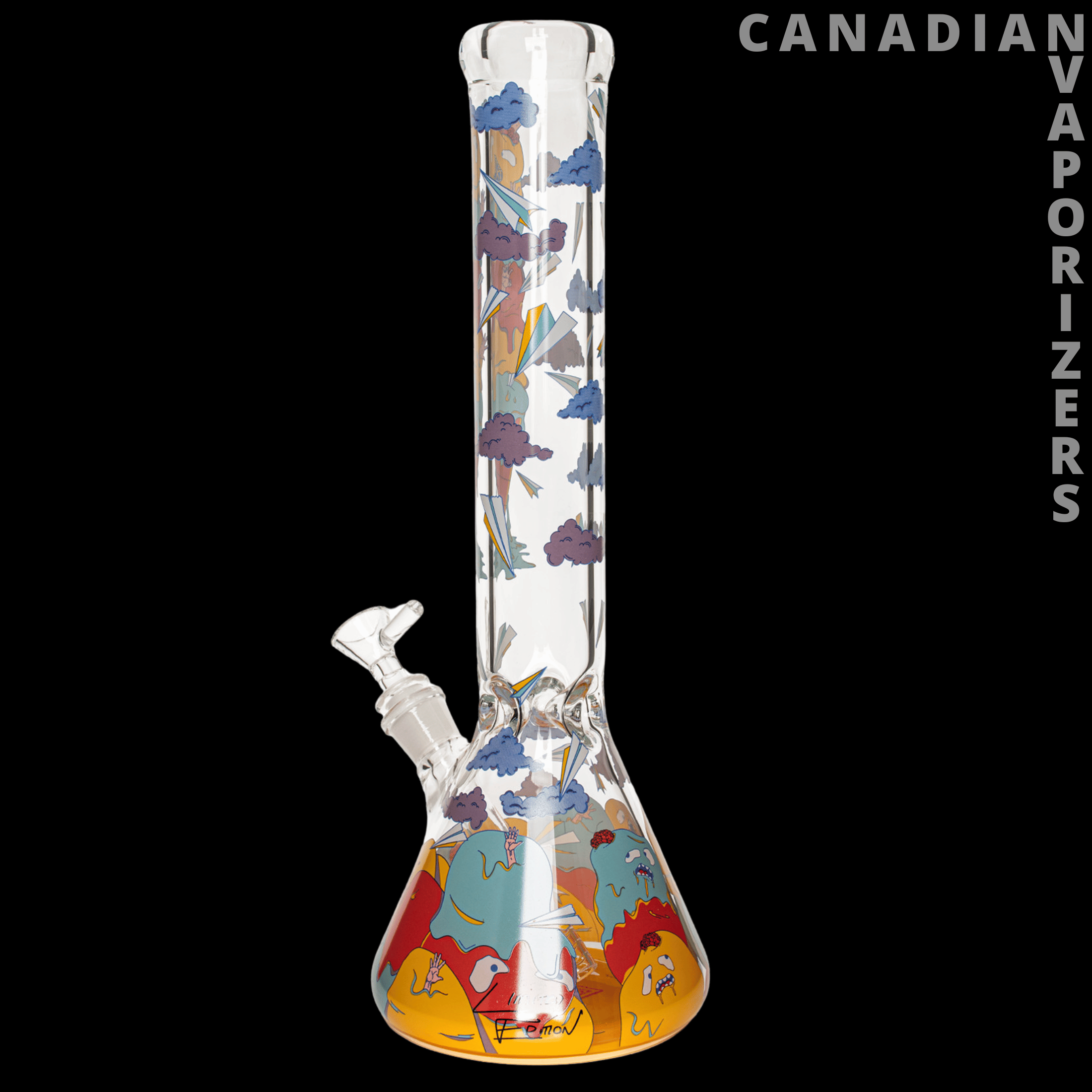 Red Eye Glass 15" 7mm Thick Ice Cream Mountain Beaker Base Water Pipe (Limited Edition) - Canadian Vaporizers