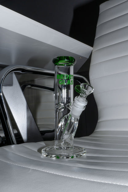 Red Eye Glass 8" Straight Base Water Pipe