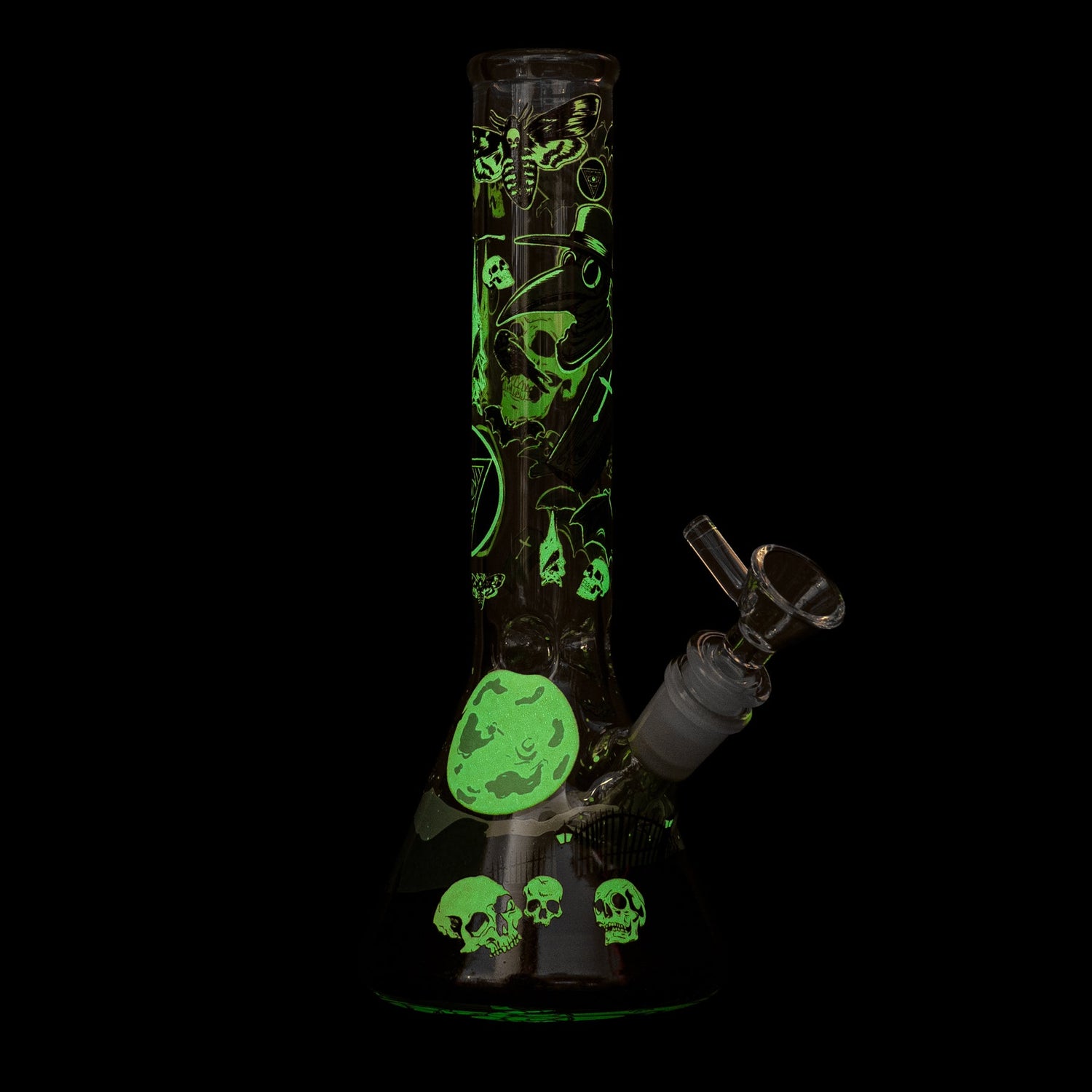 Red Eye Glass 10" Glow-in-the-Dark Cemetery Water Pipe