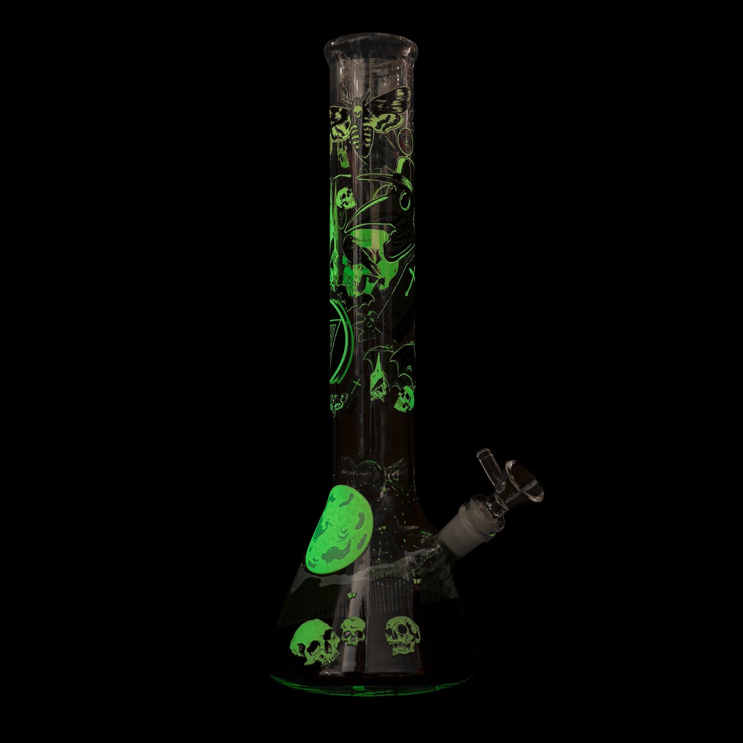 Red Eye Glass 15" Glow-in-the-Dark Cemetery Water Pipe