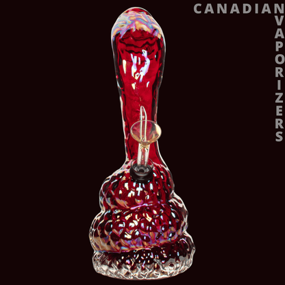 Retro Glass 10&quot; Platinum Metallic Cobra Water Pipe - Canadian Vaporizers