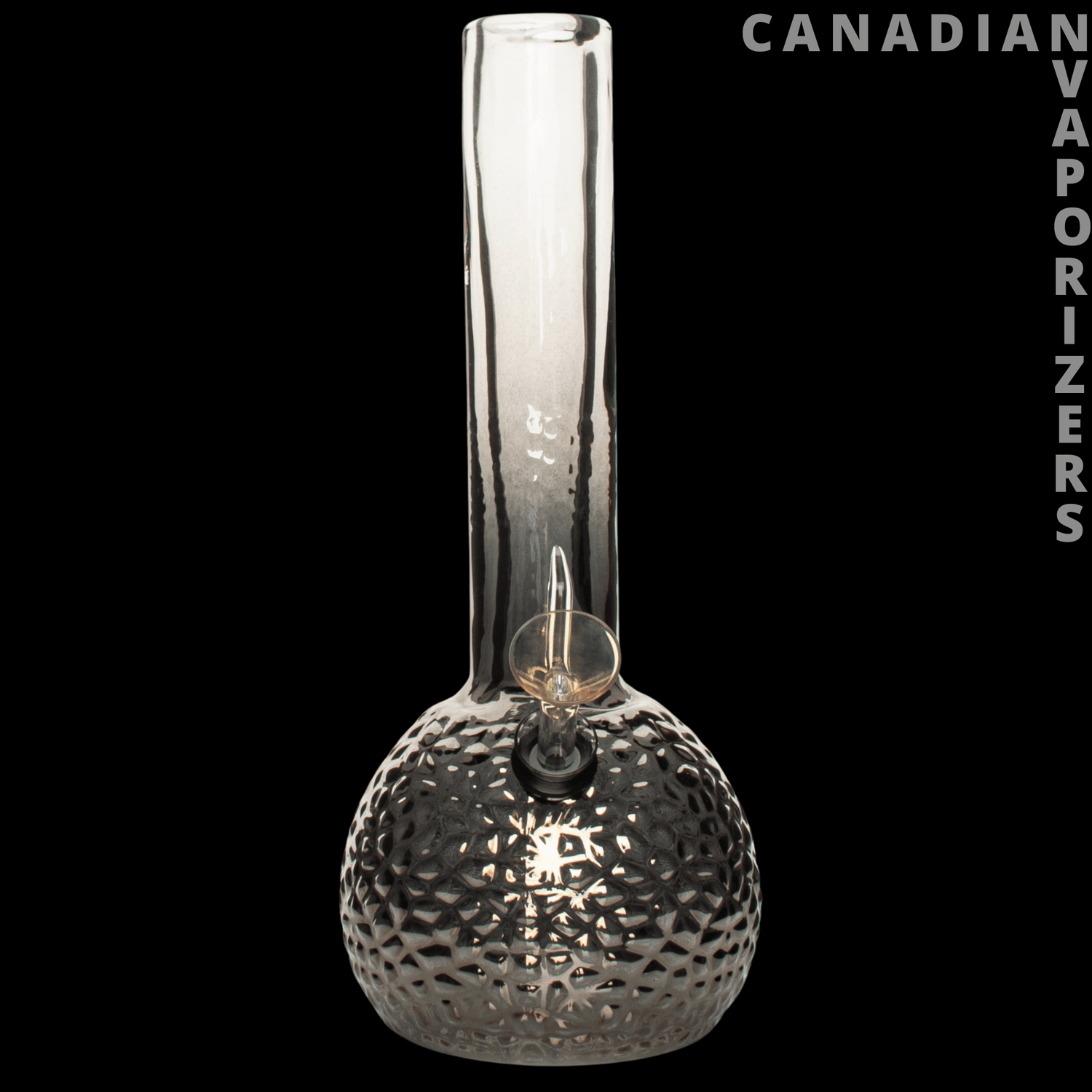 Retro Glass 10&quot; Platinum Metallic Hammered Bubble Base Water Pipe - Canadian Vaporizers