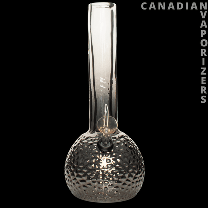 Retro Glass 10&quot; Platinum Metallic Hammered Bubble Base Water Pipe - Canadian Vaporizers