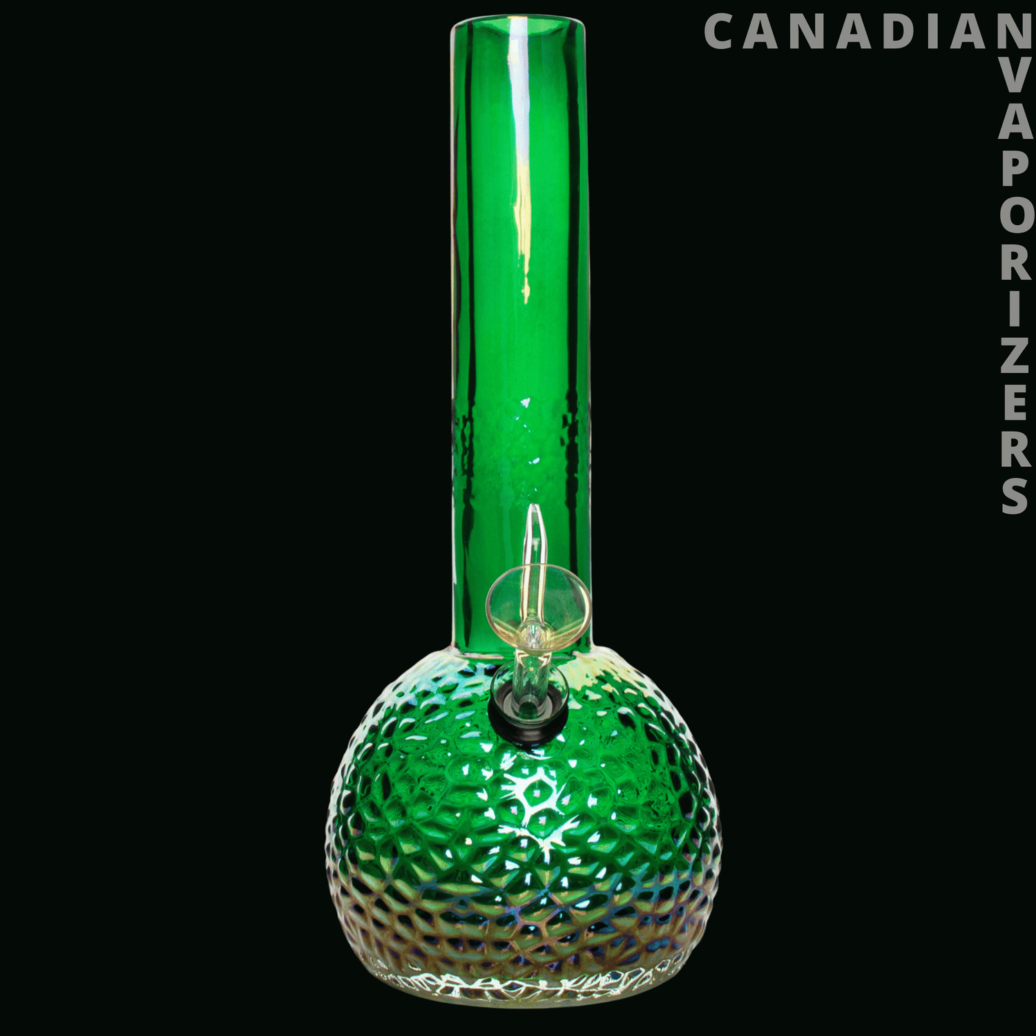 Retro Glass 10&quot; Platinum Metallic Hammered Bubble Base Water Pipe - Canadian Vaporizers