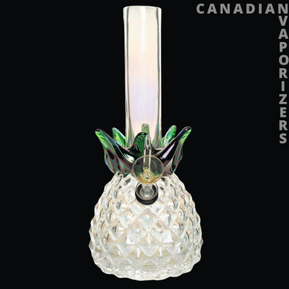 Retro Glass 10&quot; Platinum Metallic Pineapple Water Pipe - Canadian Vaporizers
