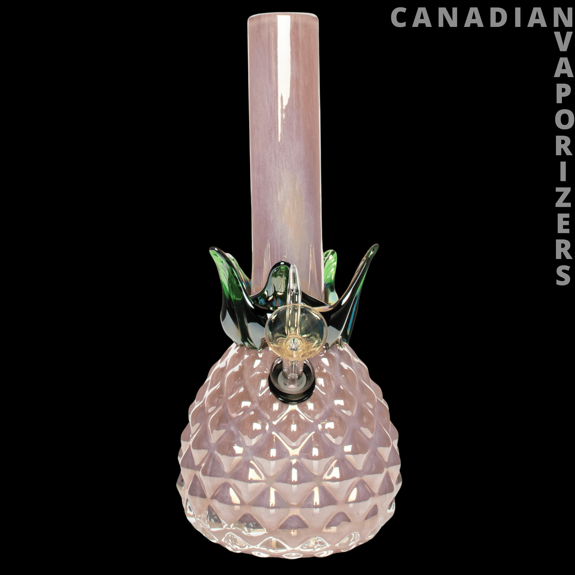 Retro Glass 10&quot; Platinum Metallic Pineapple Water Pipe - Canadian Vaporizers