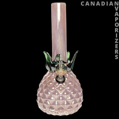 Retro Glass 10&quot; Platinum Metallic Pineapple Water Pipe - Canadian Vaporizers