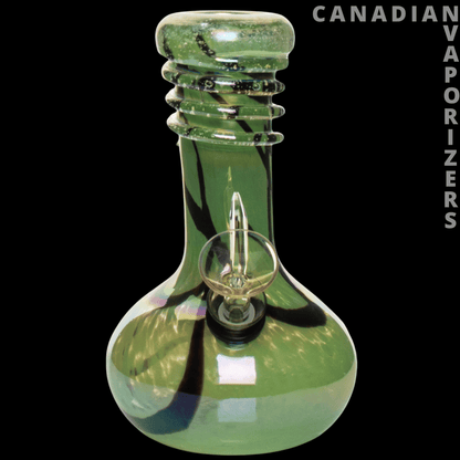 Retro Glass 7&quot; Glow - in - the - Dark Bubble Base Water Pipe - Canadian Vaporizers