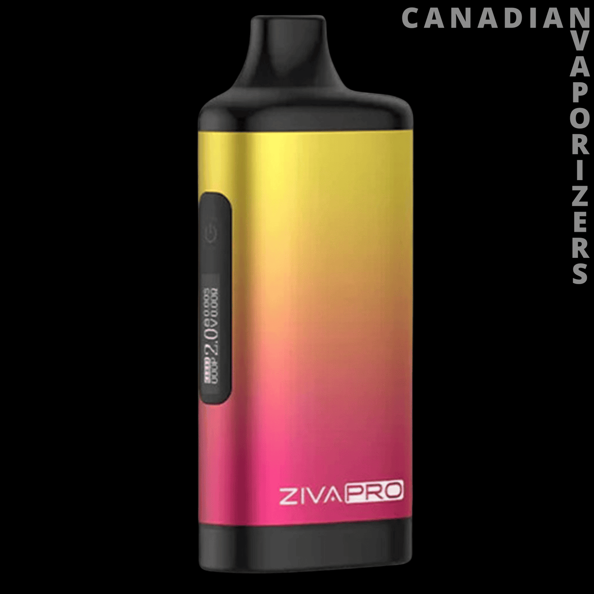 Yocan Ziva Pro - Yocan Ziva Pro vaporizer with a yellow-to-pink gradient body, black trim, and vertical display.