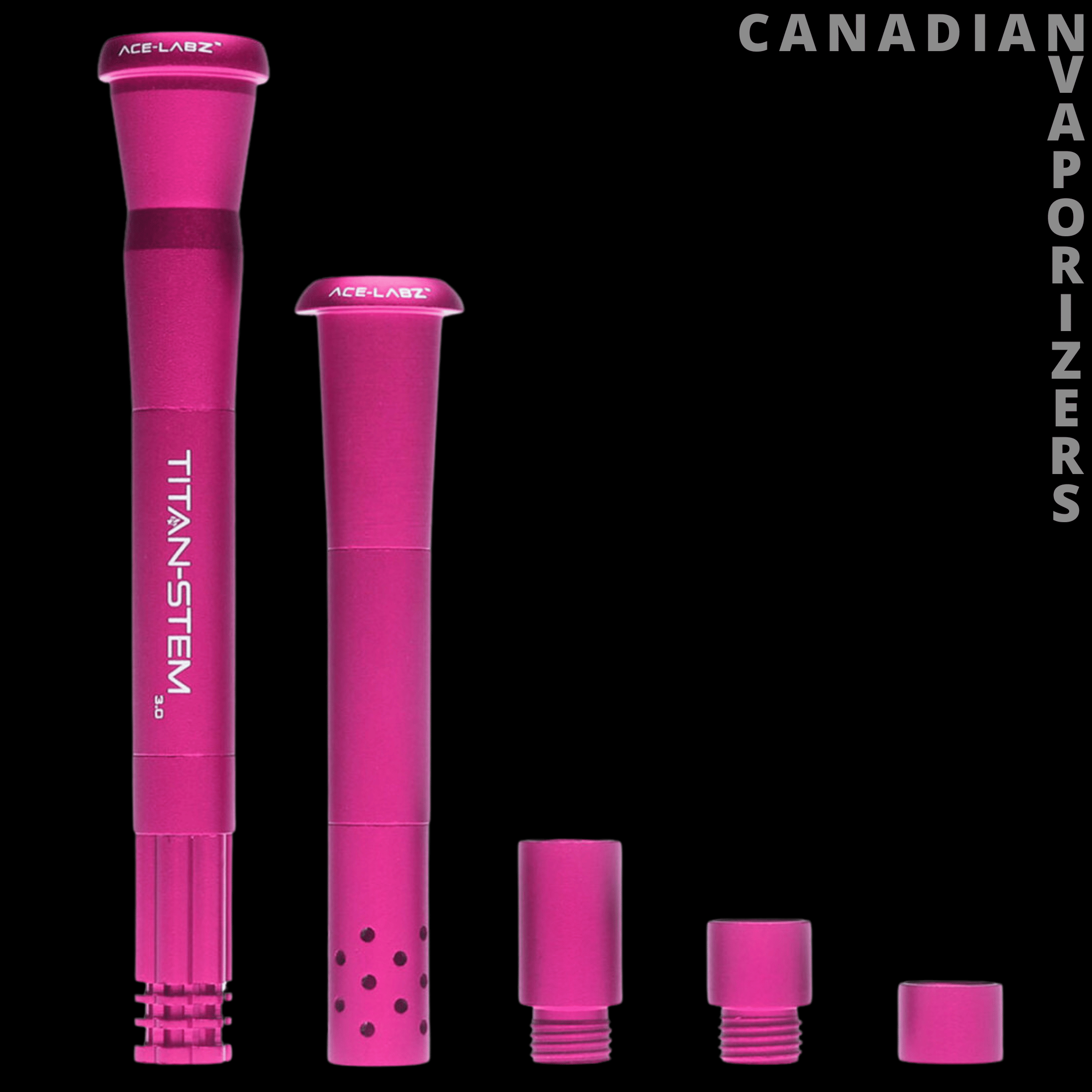 Ace-Labz Titan-Stem 3.0 Adjustable Length Metal Downstem (14mm &amp; 19mm) - Canadian Vaporizers