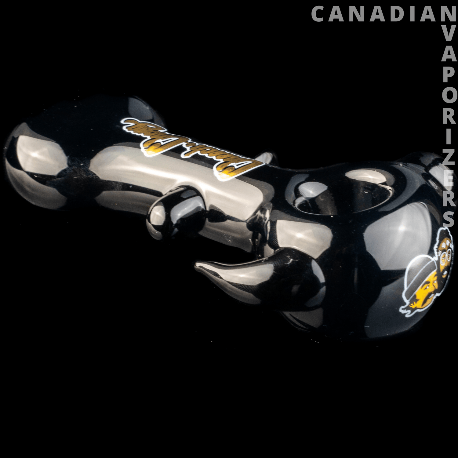 Black Cheech &amp; Chong Glass Far Out Man Hand Pipe - Canadian Vaporizers