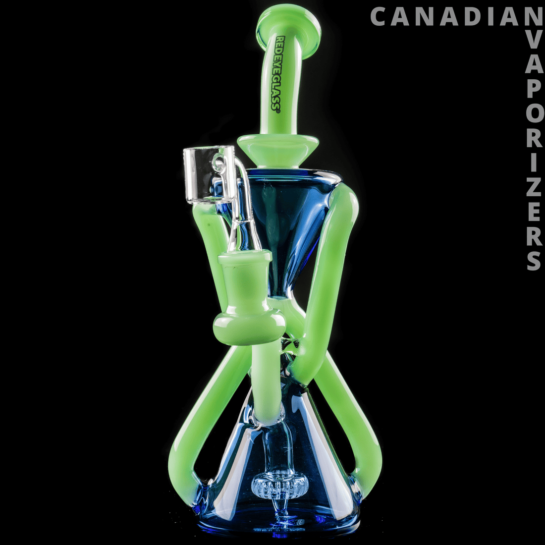 Blue | Red Eye Glass 9.5" Stasis Concentrate Recycler - Canadian Vaporizers