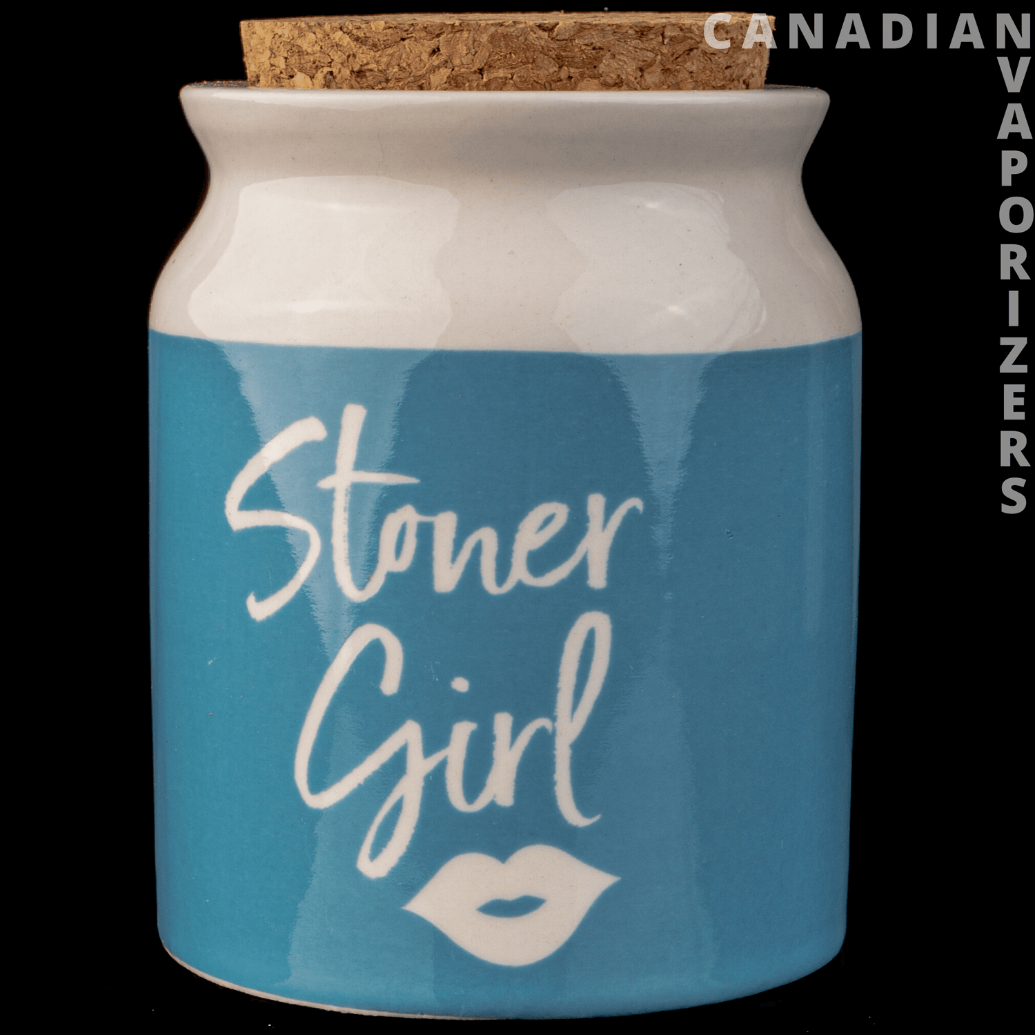 Blue | Stoner Girl Ceramic Stash Jar - Canadian Vaporizers