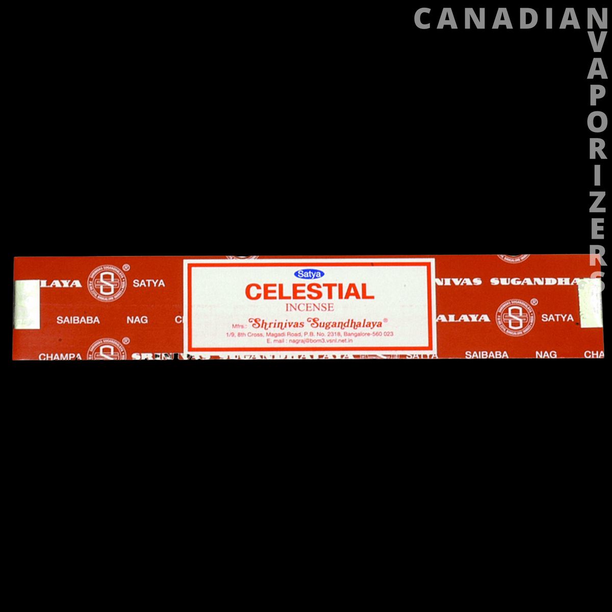 Celestial Incense (12 Packs of 15g) - Red Celestial incense package with white label and “Shypriya” fragrance text.