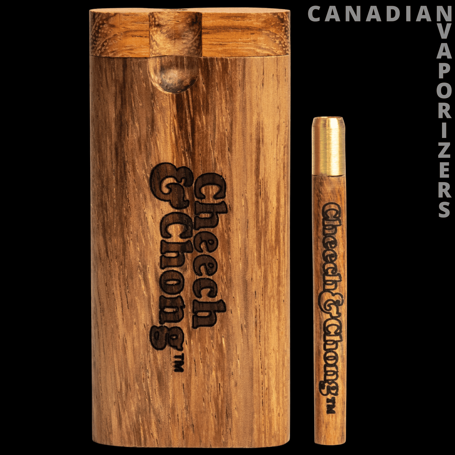 Cheech &amp; Chong Glass Regular Twist Dugout (Assorted Wood Grains) - Canadian Vaporizers