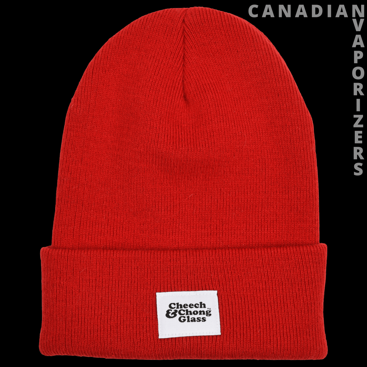 Cheech &amp; Chong Toque - Bright red knit beanie with a folded cuff and small Cheech &amp; Chong logo patch.