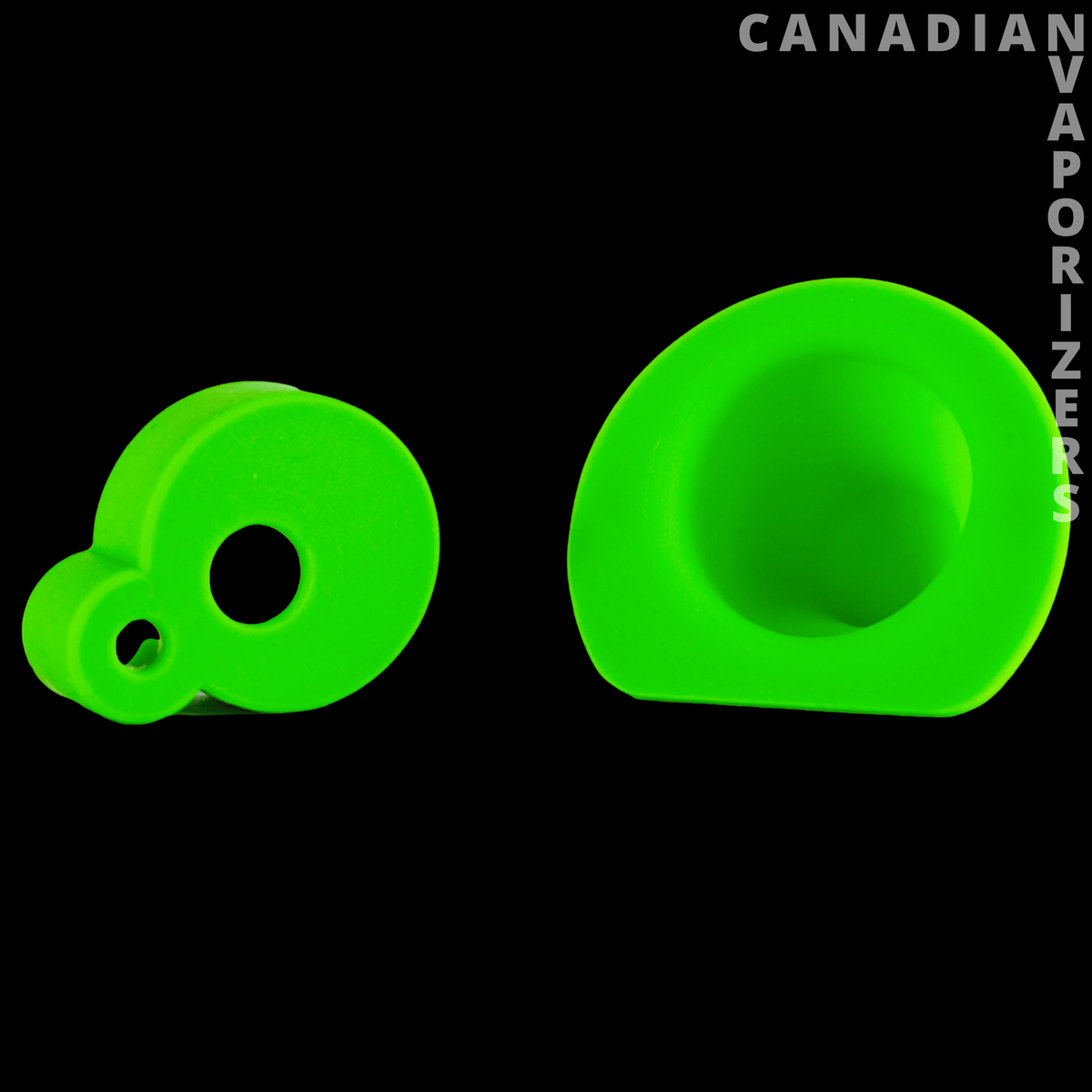 Dab Rite Replacement Silicone Covers - Bright green silicone replacement cover with a rounded cup and small looped tab.
