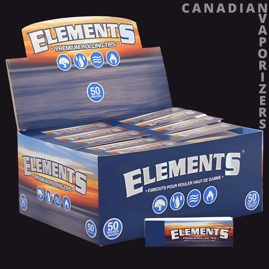 Elements Non-Perforated Rolling Tips (Display of 50) - Canadian Vaporizers