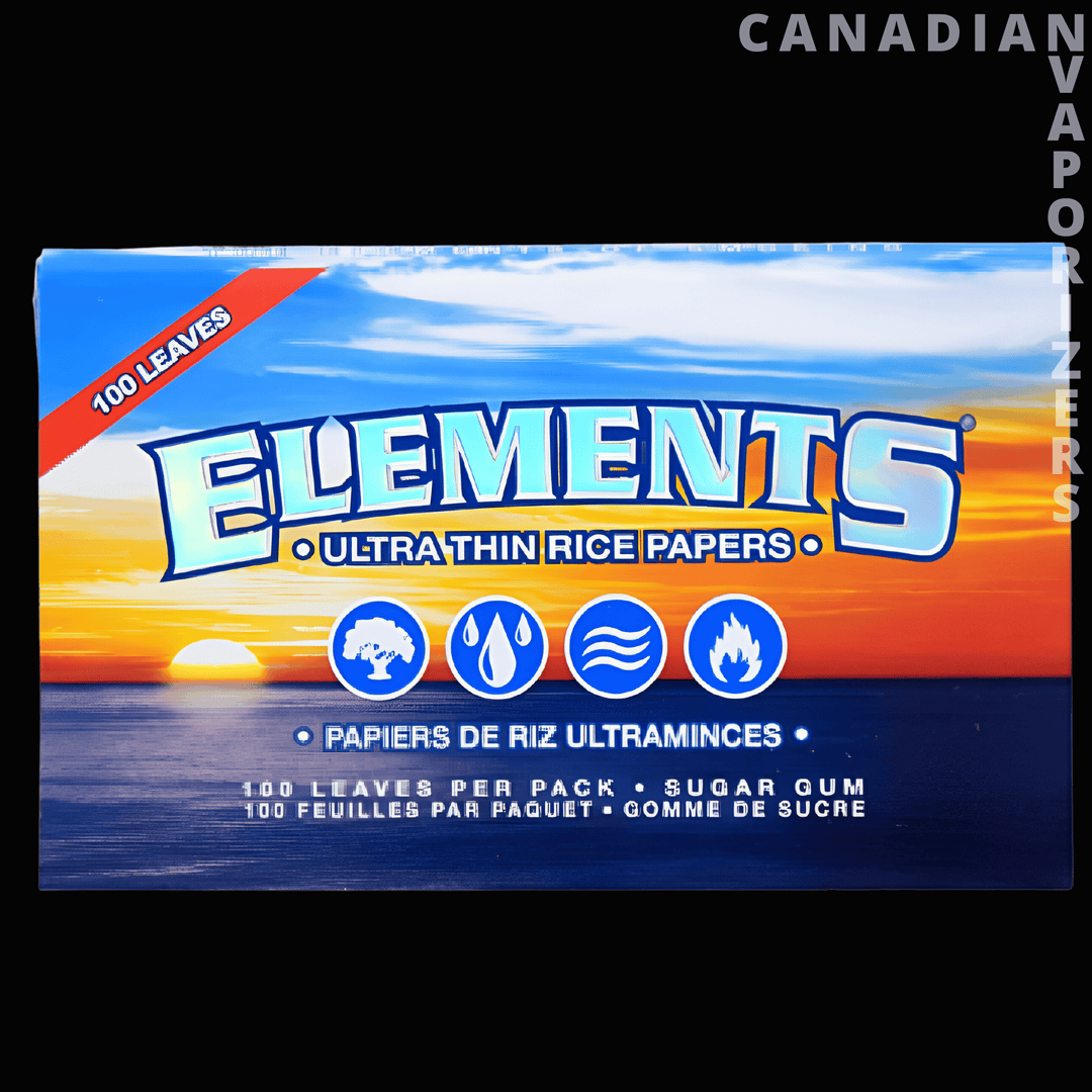 Elements Ultimate Thin Single Wide Rolling Papers (Display of 25) - Canadian Vaporizers