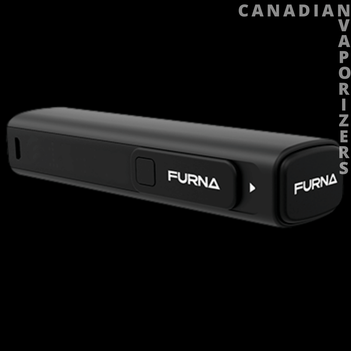 Furna Vaporizer - Sleek black Furna vaporizer with a slim rectangular body, side button, and branded end cap.