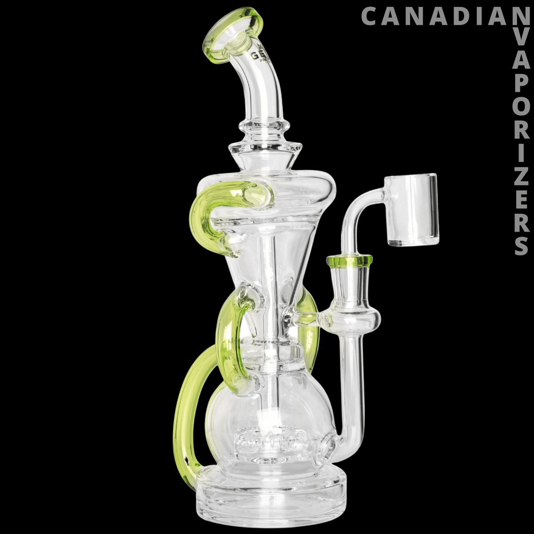 Gear Premium 10&quot; Crystal Glide Triple Uptake Dual Chamber Concentrate Recycler - Canadian Vaporizers