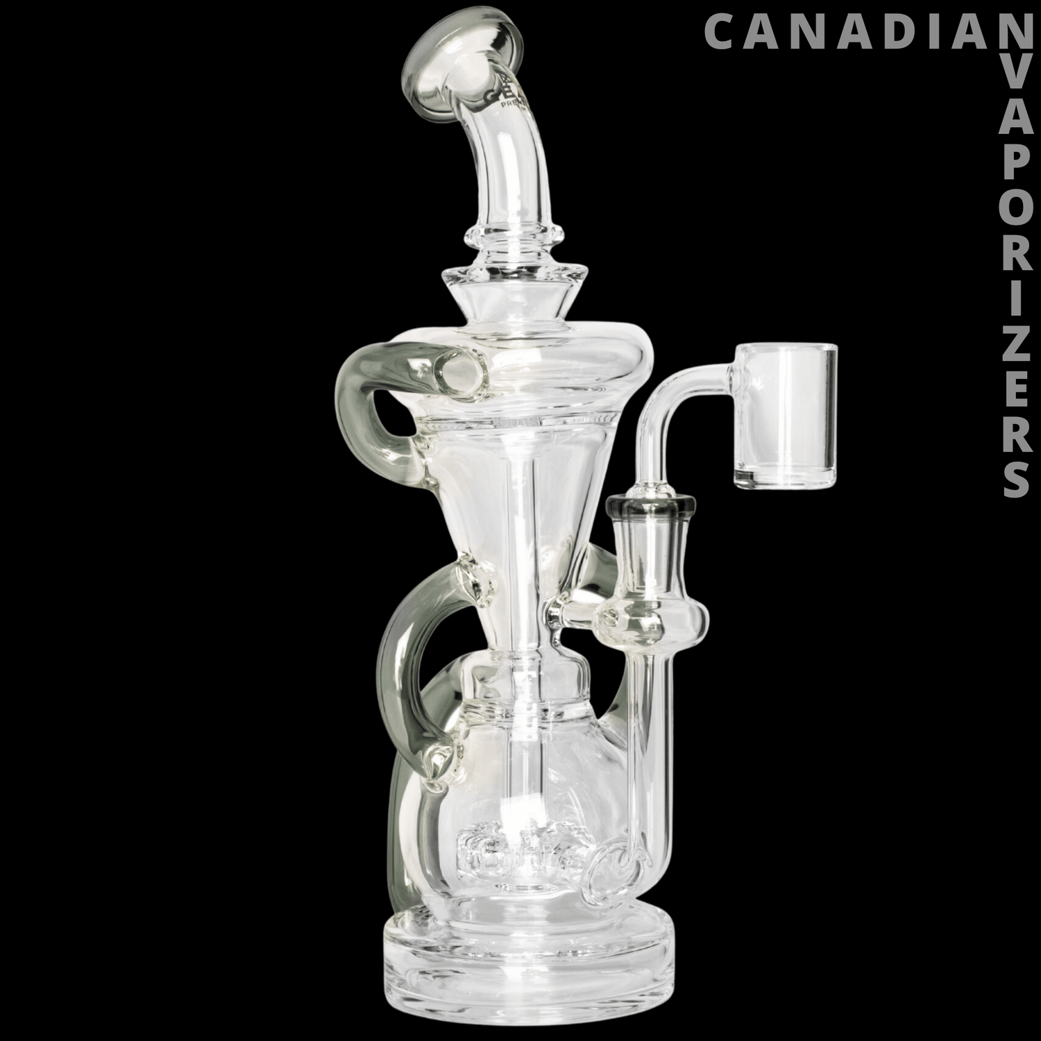 Gear Premium 10&quot; Crystal Glide Triple Uptake Dual Chamber Concentrate Recycler - Canadian Vaporizers
