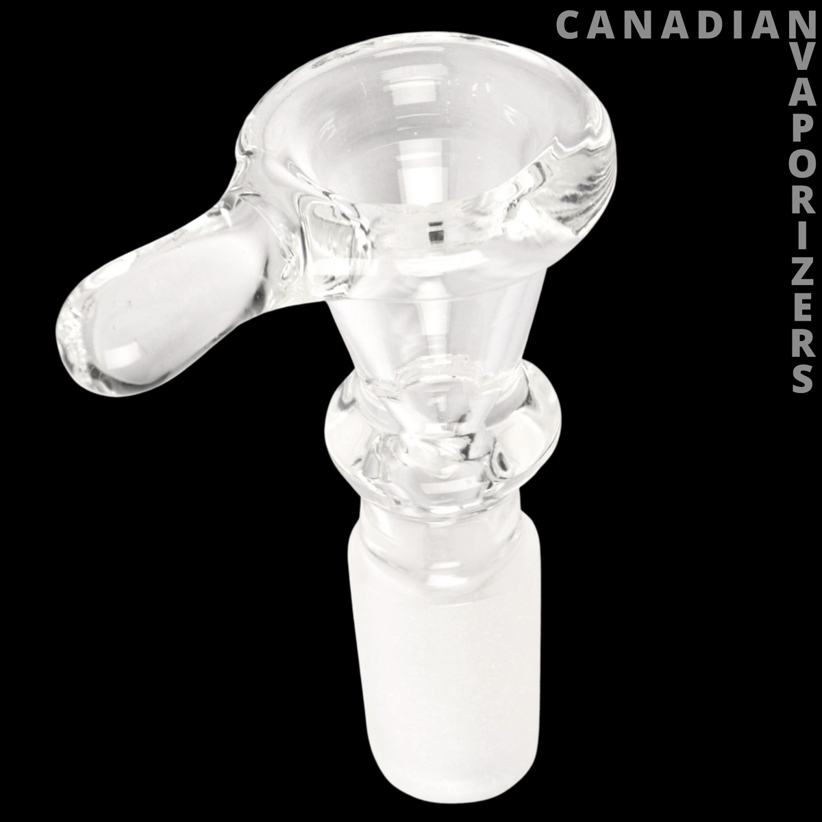 Gear Premium 14mm Thumper Cone Pull-Out - Clear glass 14mm pull-out cone bowl with a rounded, flared rim and thick white frosted joint.