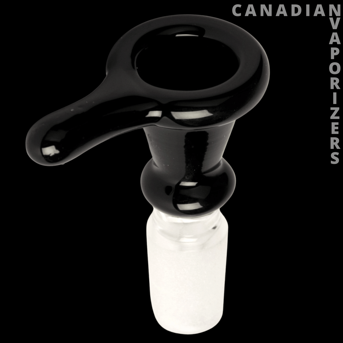 Gear Premium 14mm Thumper Cone Pull-Out - Black 14mm glass bowl with a wide pull-out handle and frosted white ground joint.
