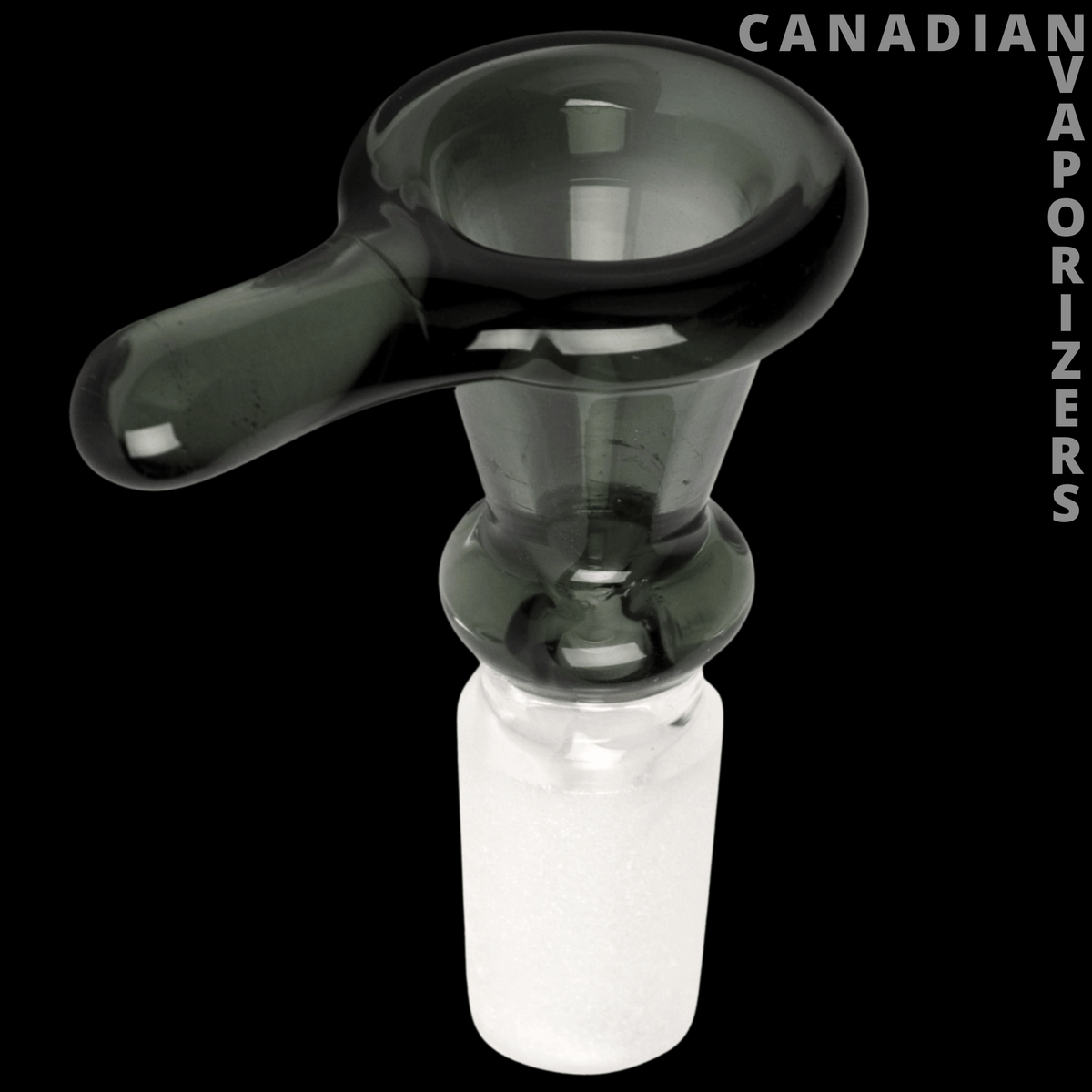 Gear Premium 14mm Thumper Cone Pull-Out - Black glass 14mm pull-out bowl with a wide rounded cone and frosted white joint.