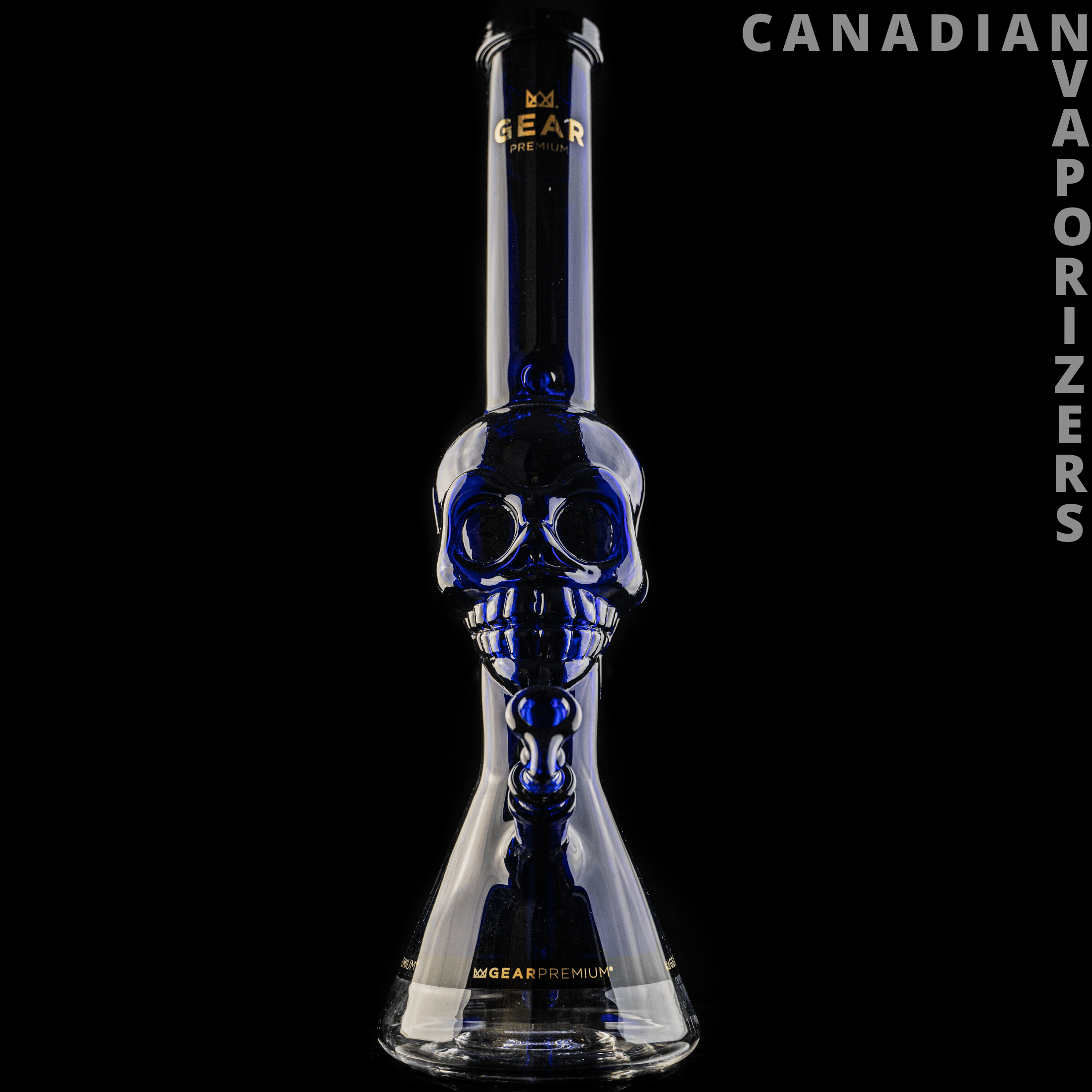 Gear Premium | 18" Tall Tuxedo Skull Beaker w/ Black Accents - Canadian Vaporizers