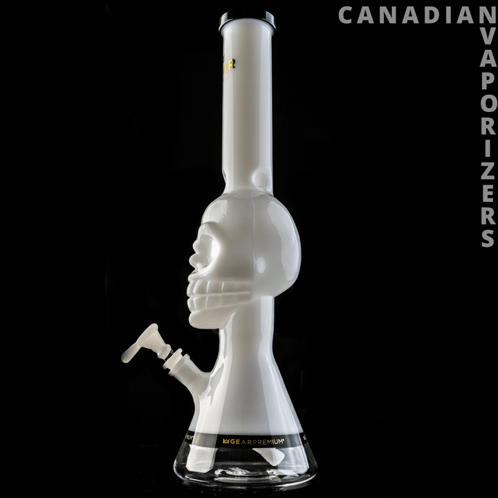 Gear Premium | 18" Tall Tuxedo Skull Beaker w/ Black Accents - Canadian Vaporizers