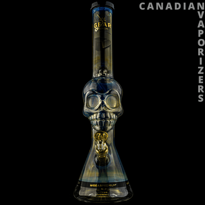 Gear Premium | 18" Tall Tuxedo Skull Beaker w/ Black Accents - Canadian Vaporizers