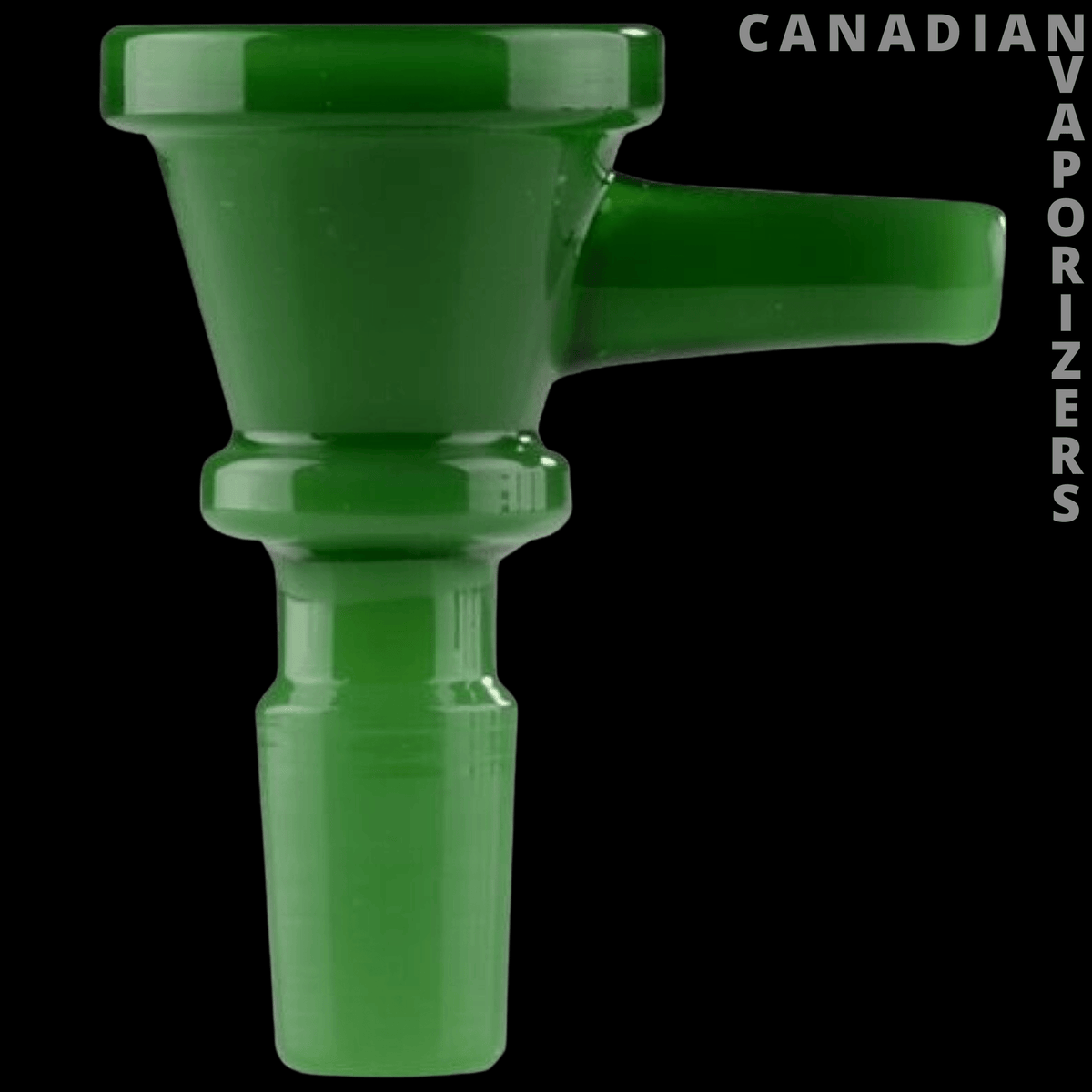 Gear Premium 19mm XL Blaster Cone Pull-Out - Green translucent glass blaster cone pull-out with a wide bowl, side handle, and tapered 19 mm stem.
