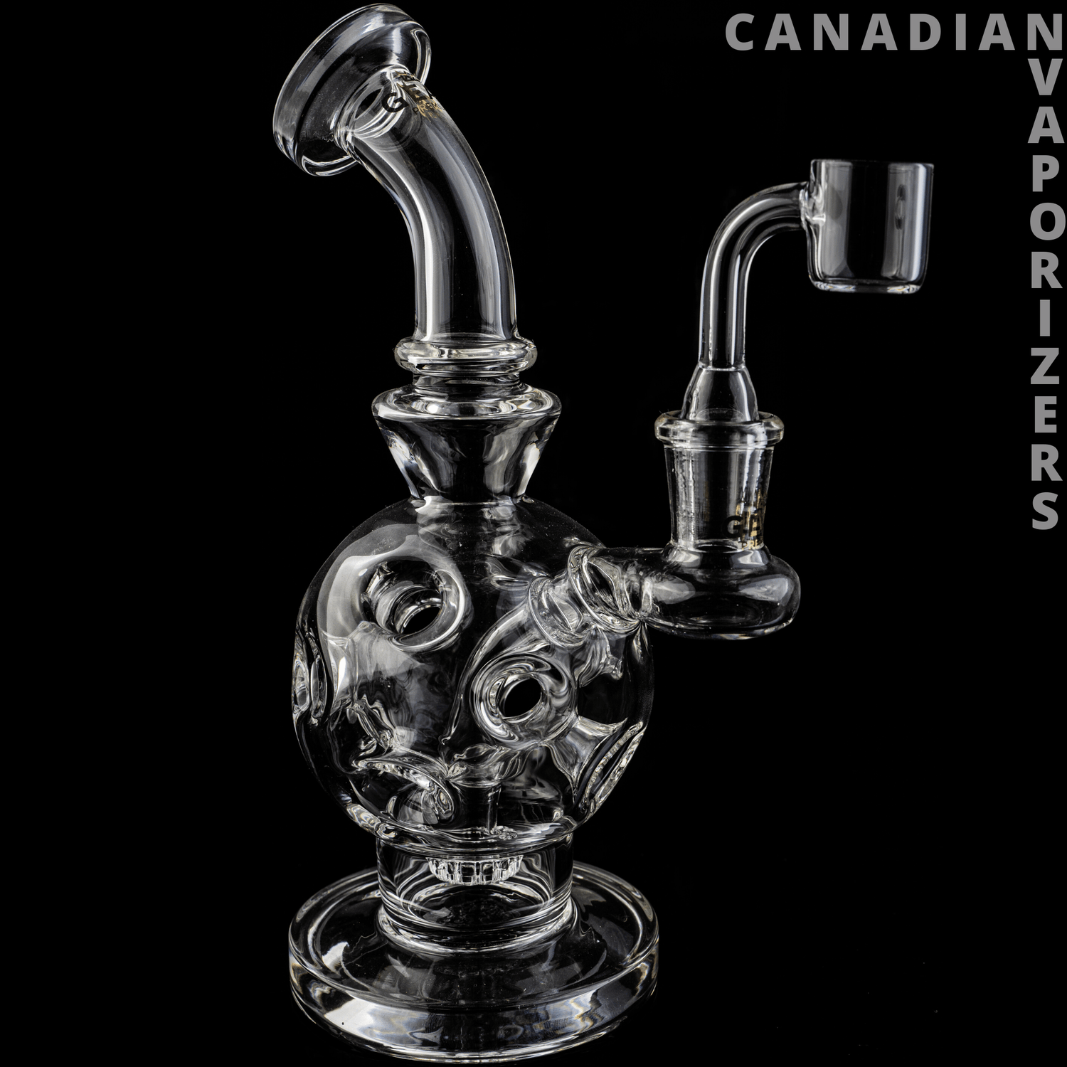 Gear Premium | 7.5&quot; Tall Mini Swiss Globe Concentrate Bubbler with UFO Perf &amp; Quartz banger - Canadian Vaporizers