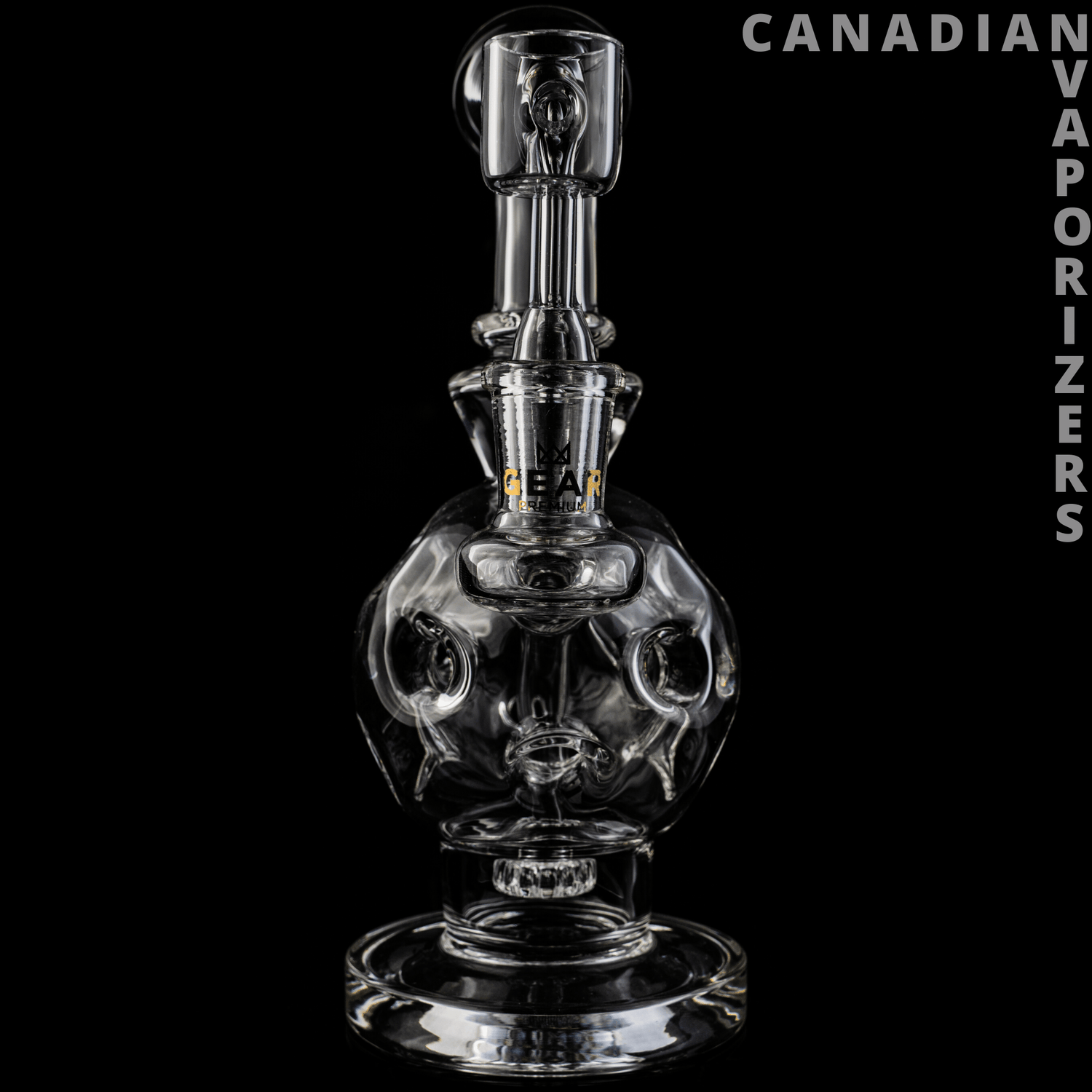 Gear Premium | 7.5&quot; Tall Mini Swiss Globe Concentrate Bubbler with UFO Perf &amp; Quartz banger - Canadian Vaporizers