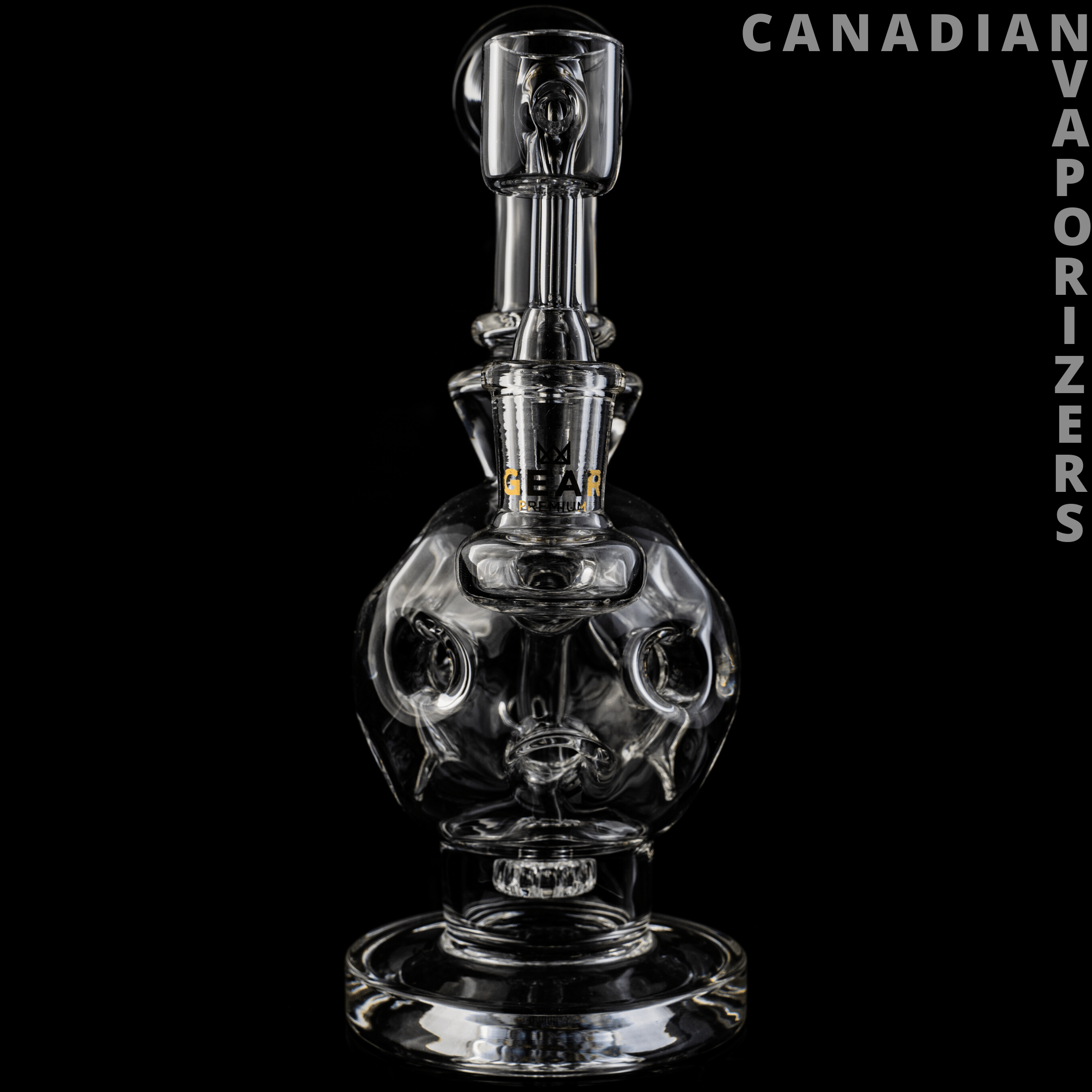 Gear Premium | 7.5&quot; Tall Mini Swiss Globe Concentrate Bubbler with UFO Perf &amp; Quartz banger - Canadian Vaporizers