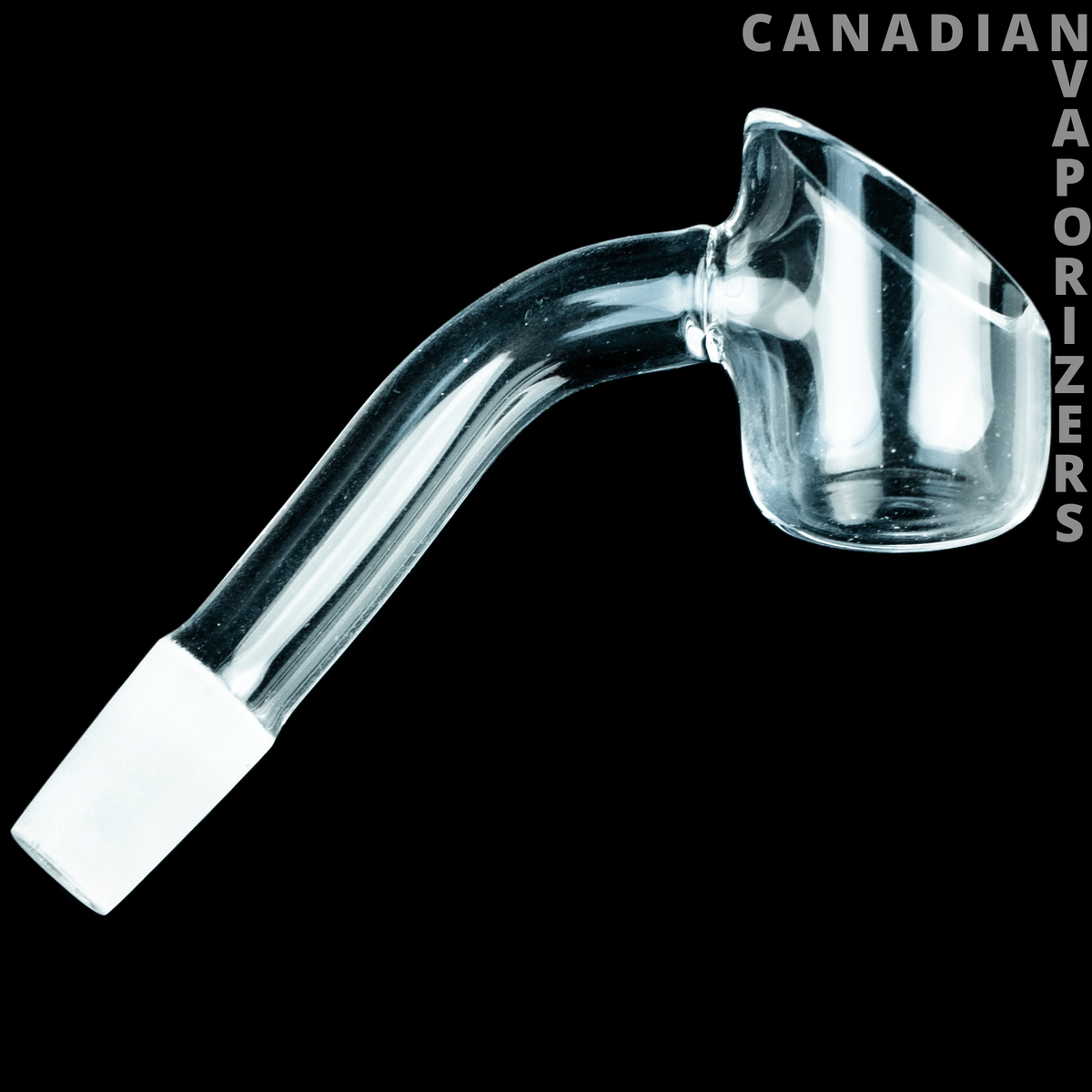 GEAR Quartz Male 10MM 45 Degree 4mm Thick Banger - Clear quartz 45-degree banger with a white 10mm male joint and thick bucket base.