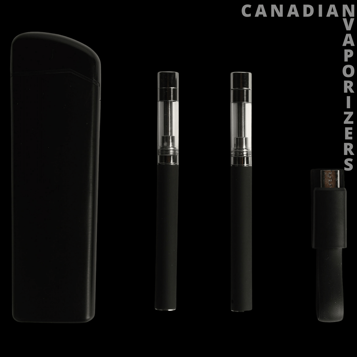 GreenTank Commuter Kit - Black GreenTank commuter kit with slim case and two refillable vape cartridges.