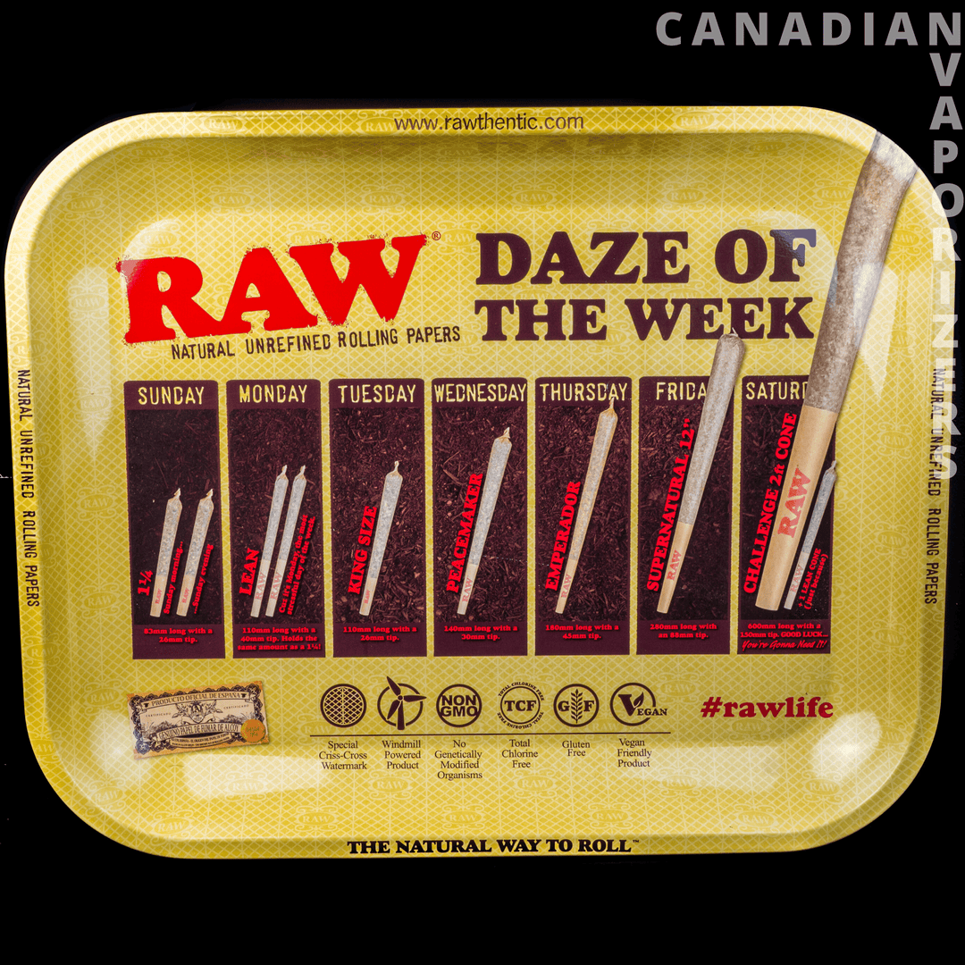 Large Raw Daze Of Of The Week Tray - Canadian Vaporizers
