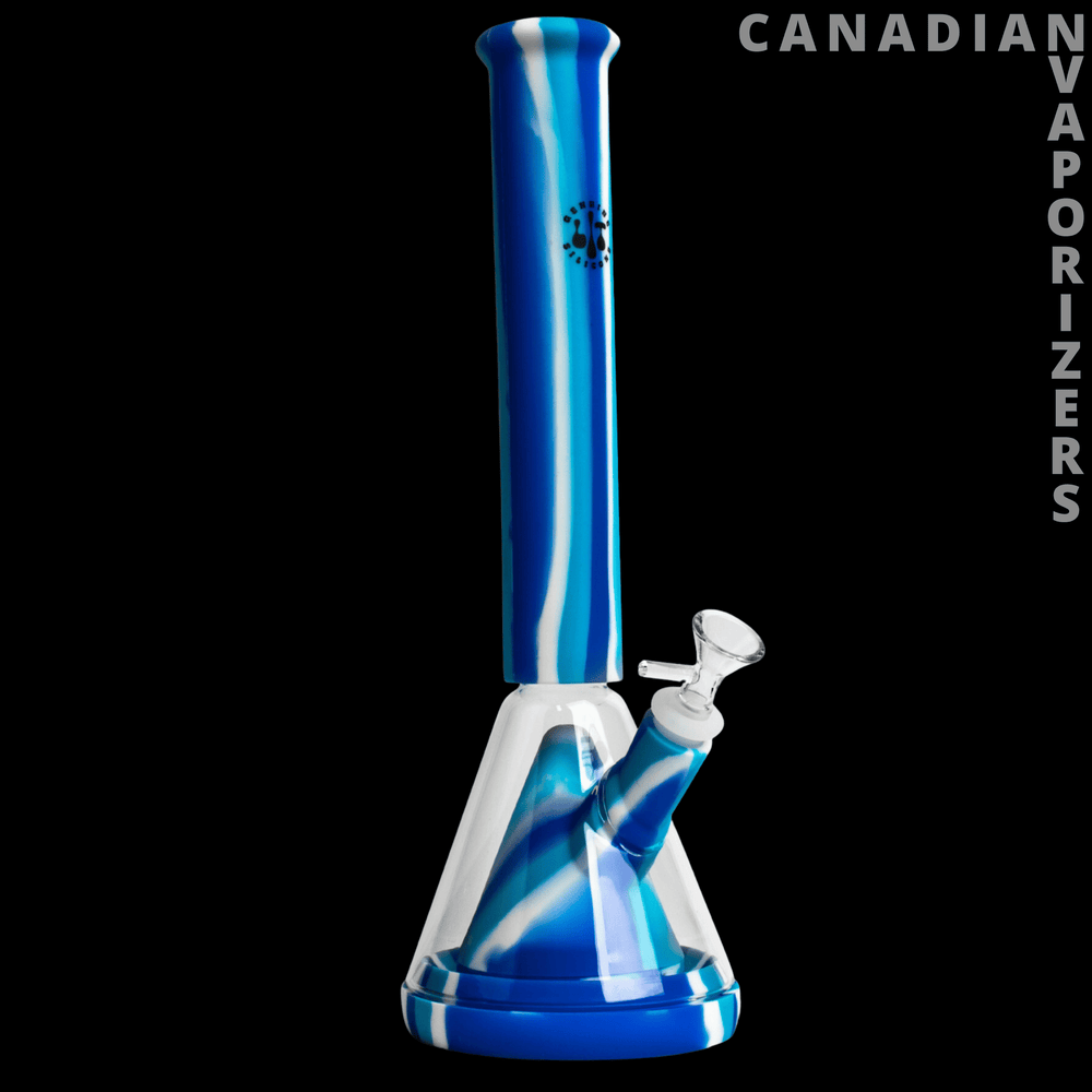 Lit Silicone 14" Glass Chamber Beaker Perc Tube - Canadian Vaporizers