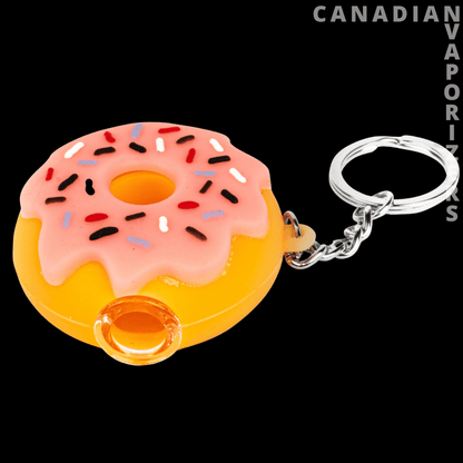 Lit Silicone 2.25&quot; Donut Hand Pipe &amp; Keychain - Canadian Vaporizers