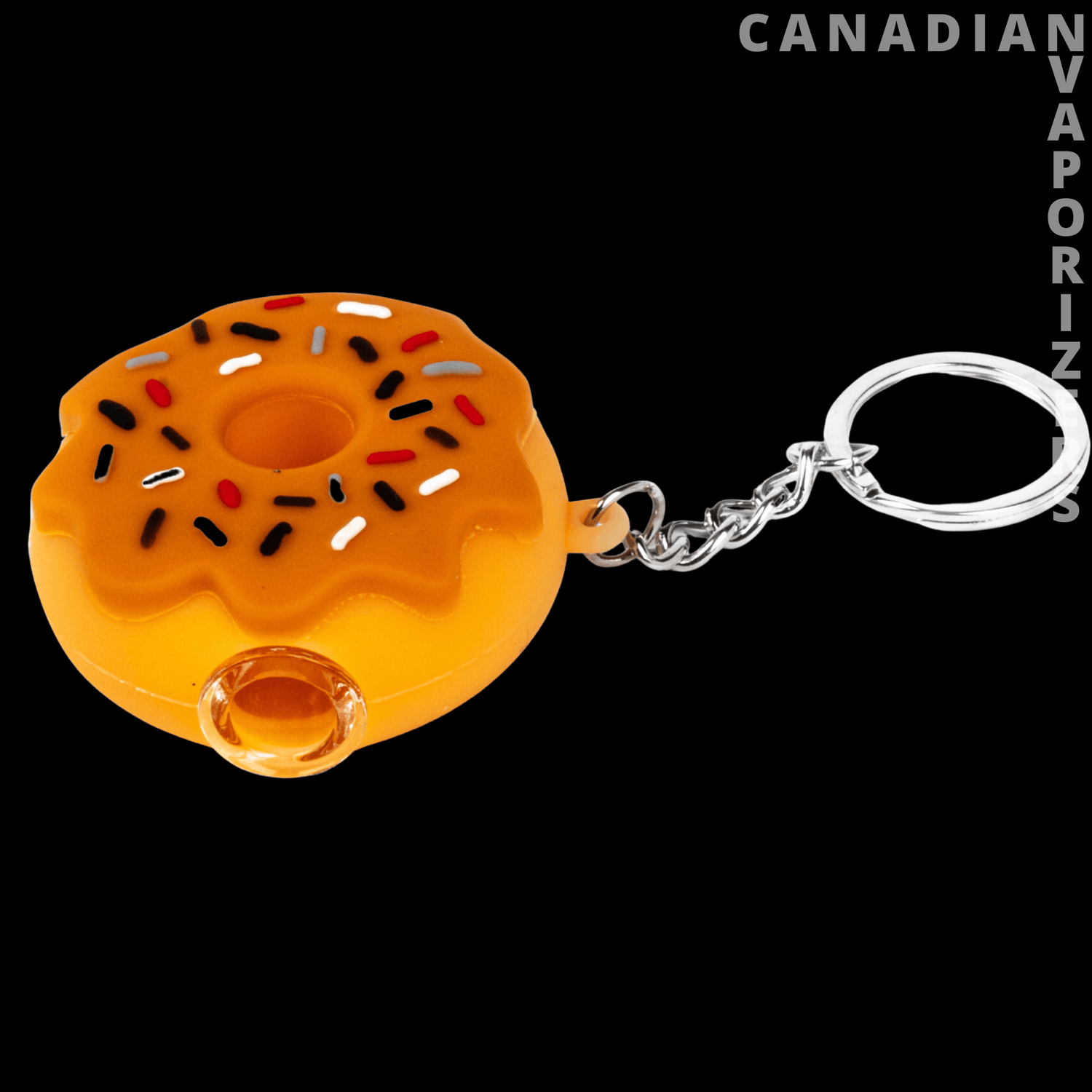 Lit Silicone 2.25&quot; Donut Hand Pipe &amp; Keychain - Canadian Vaporizers