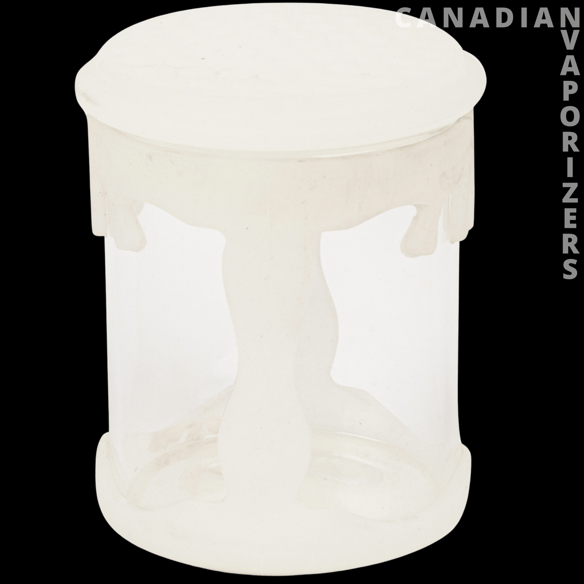 Lit Silicone 2.75" Honeycomb Jar - Translucent white silicone honeycomb jar with a wide screw-top lid and molded honeycomb texture.