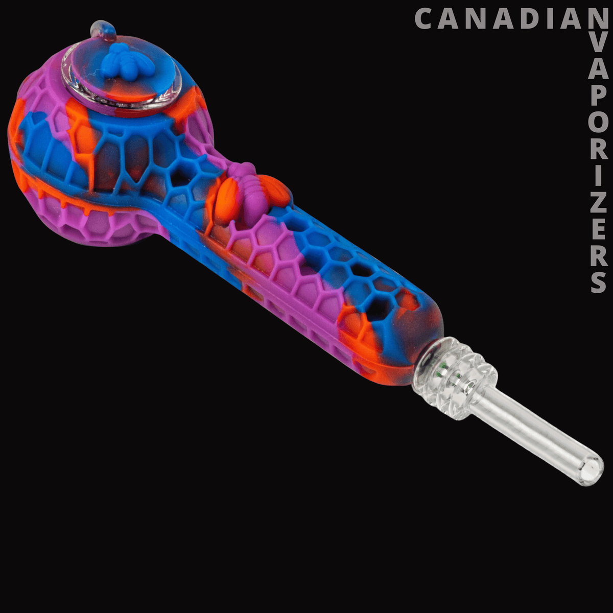 Lit Silicone 4.5" Hand Pipe &amp; Nectar Collector - Canadian Vaporizers