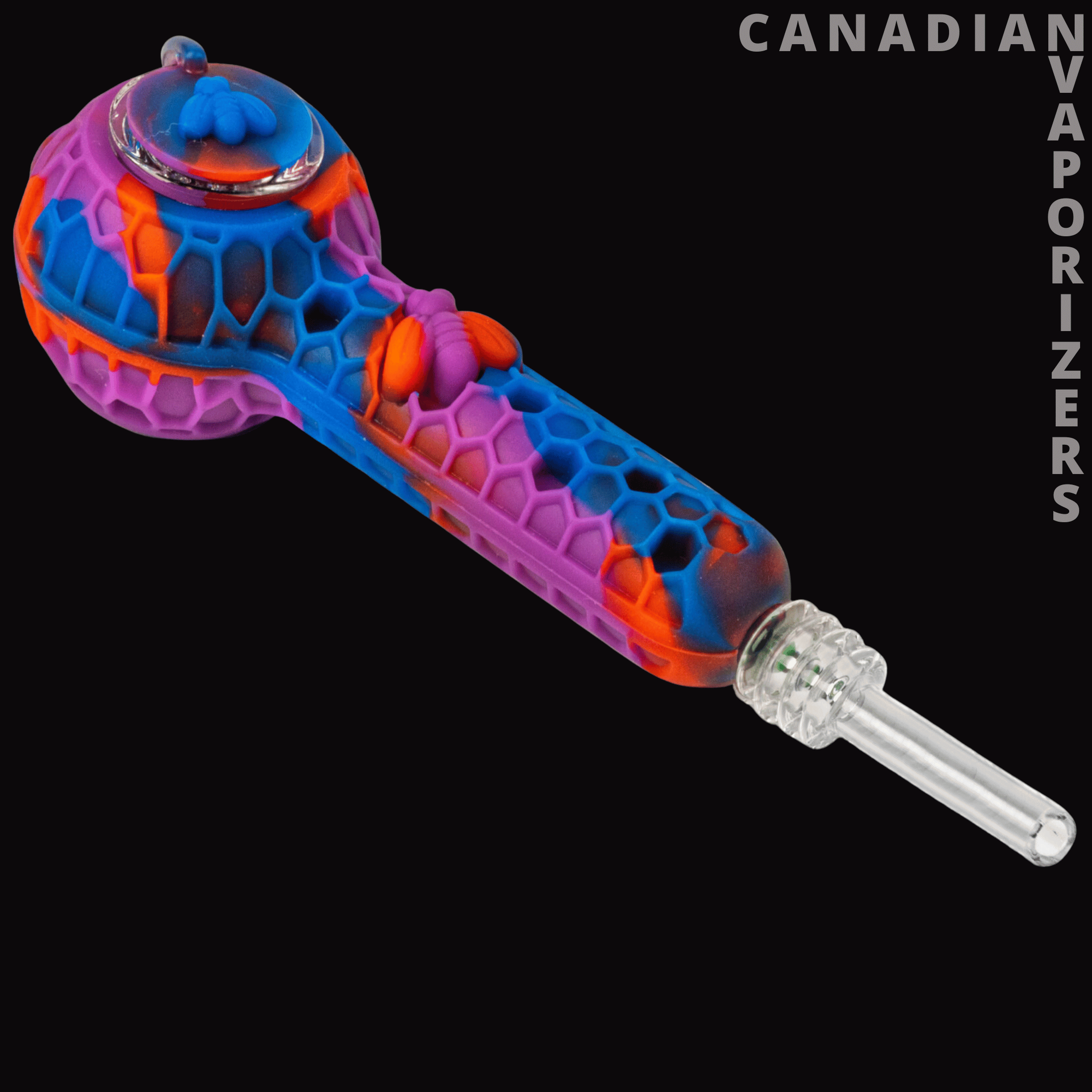 Lit Silicone 4.5&quot; Hand Pipe &amp; Nectar Collector - Canadian Vaporizers