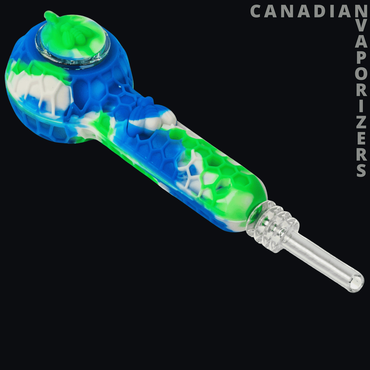 Lit Silicone 4.5" Hand Pipe &amp; Nectar Collector - Canadian Vaporizers