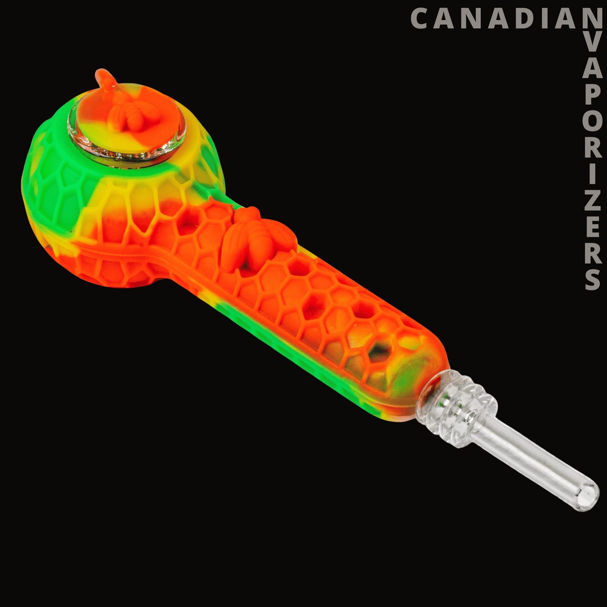 Lit Silicone 4.5" Hand Pipe &amp; Nectar Collector - Canadian Vaporizers