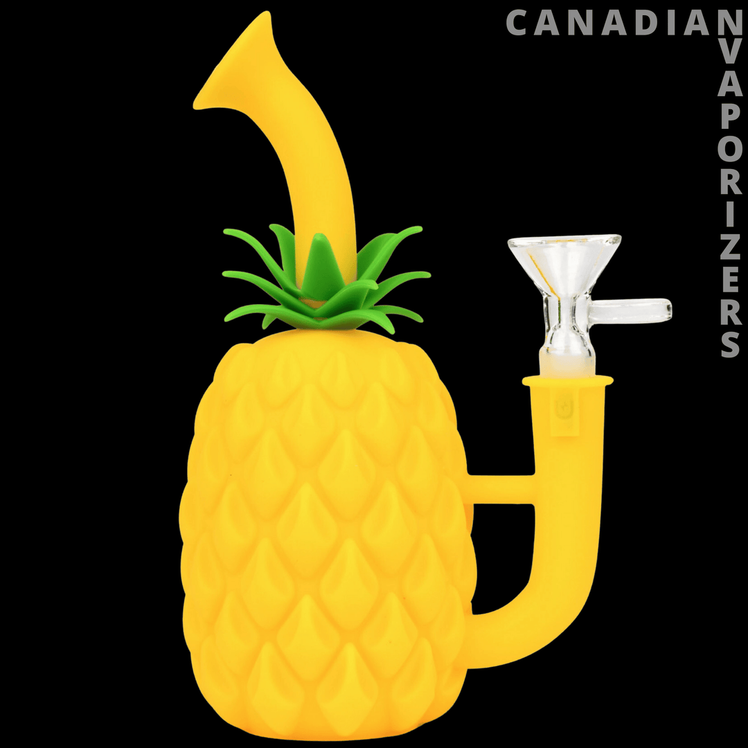 Lit Silicone 7" Pineapple Water Pipe - Canadian Vaporizers
