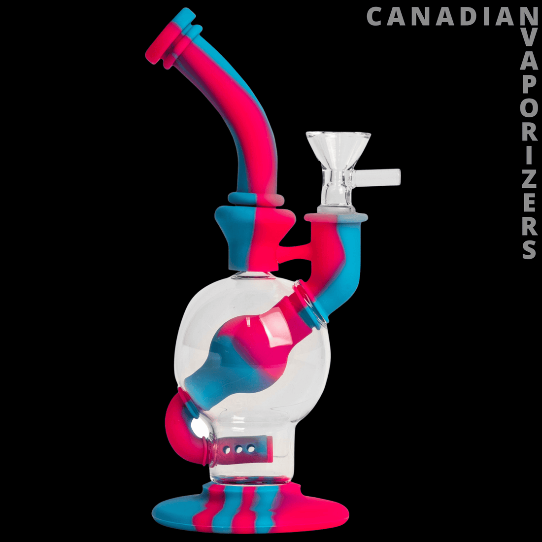 Lit Silicone 8" Glass Chamber Ball Bubbler - Canadian Vaporizers