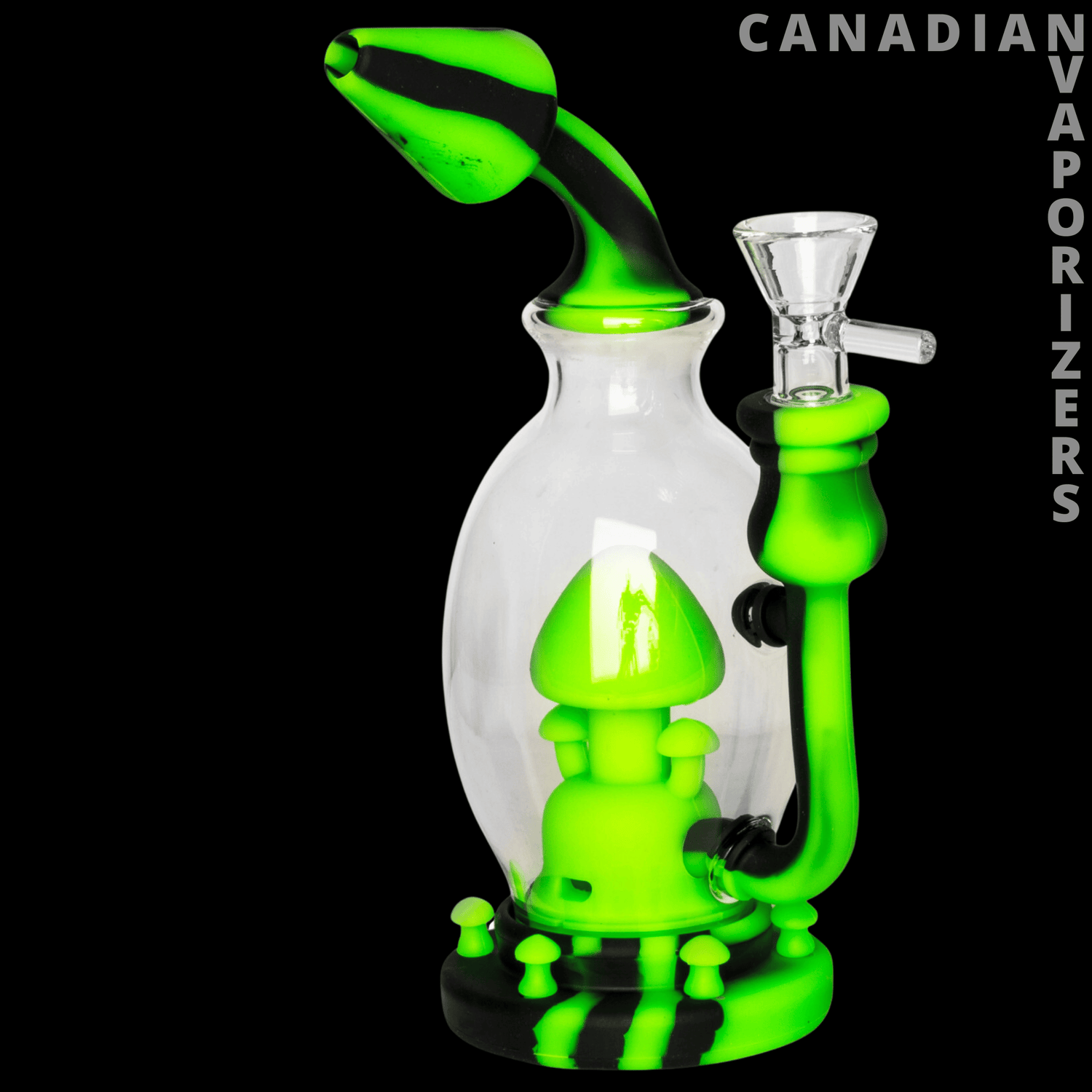 Lit Silicone 8" Mushroom Bubbler - Canadian Vaporizers